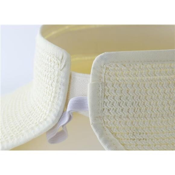 Womens Sun Visor Hat Roll-up Straw Hat Summer Ponytail Beach Hat Foldable - Picture 7 of 8